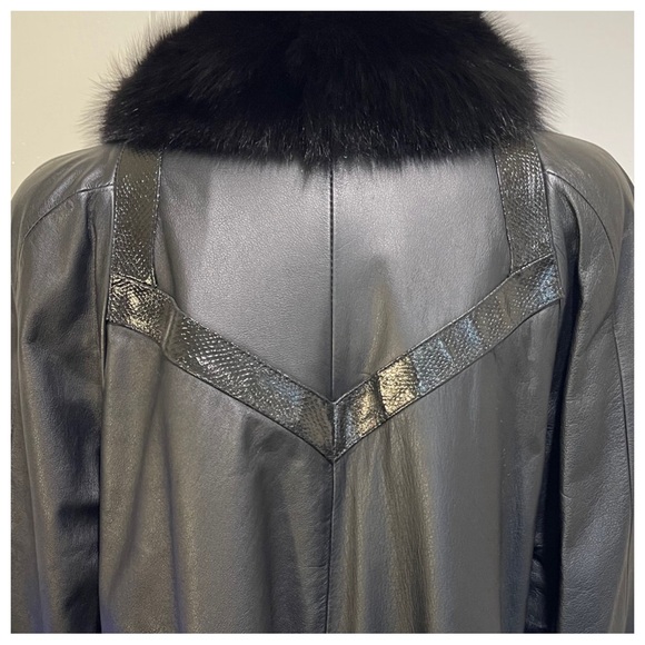 Leather - fur Vintage 80’s coat - Picture 5 of 9